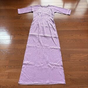 Viet Huong Collection Ao Dai Emboss Floral Print Lavender M